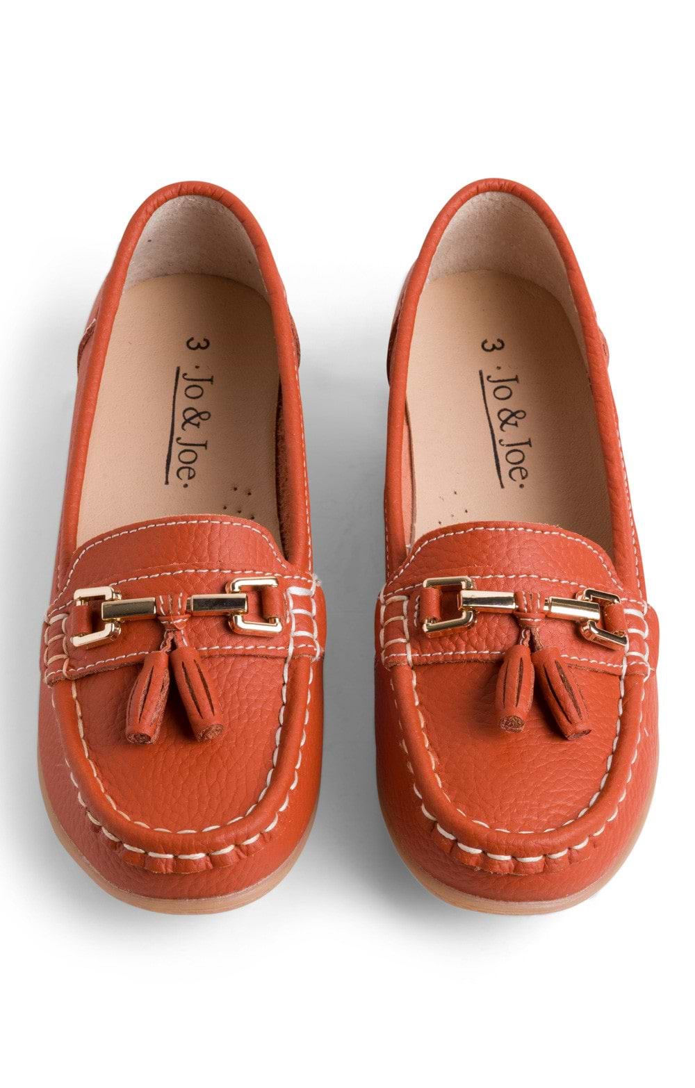 Jo Ladies Red Leather Loafers Orange Jo And Joe Moccasins Jo And