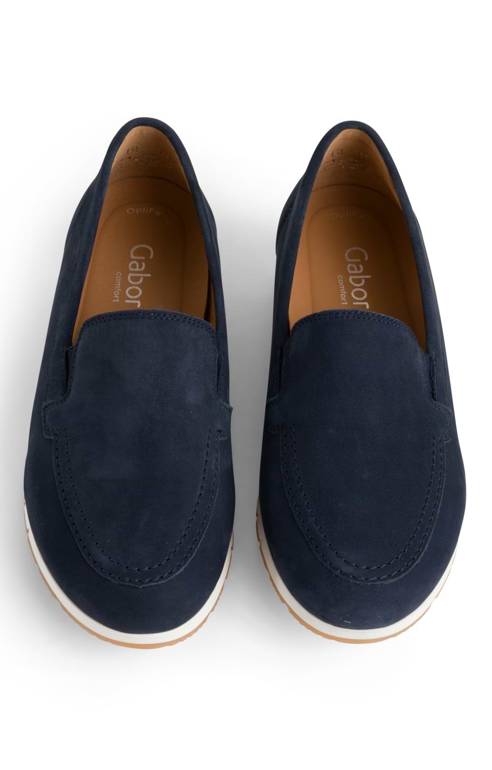 Ladies Gabor Britney Nubuck Moccasins, Navy - House of Bruar