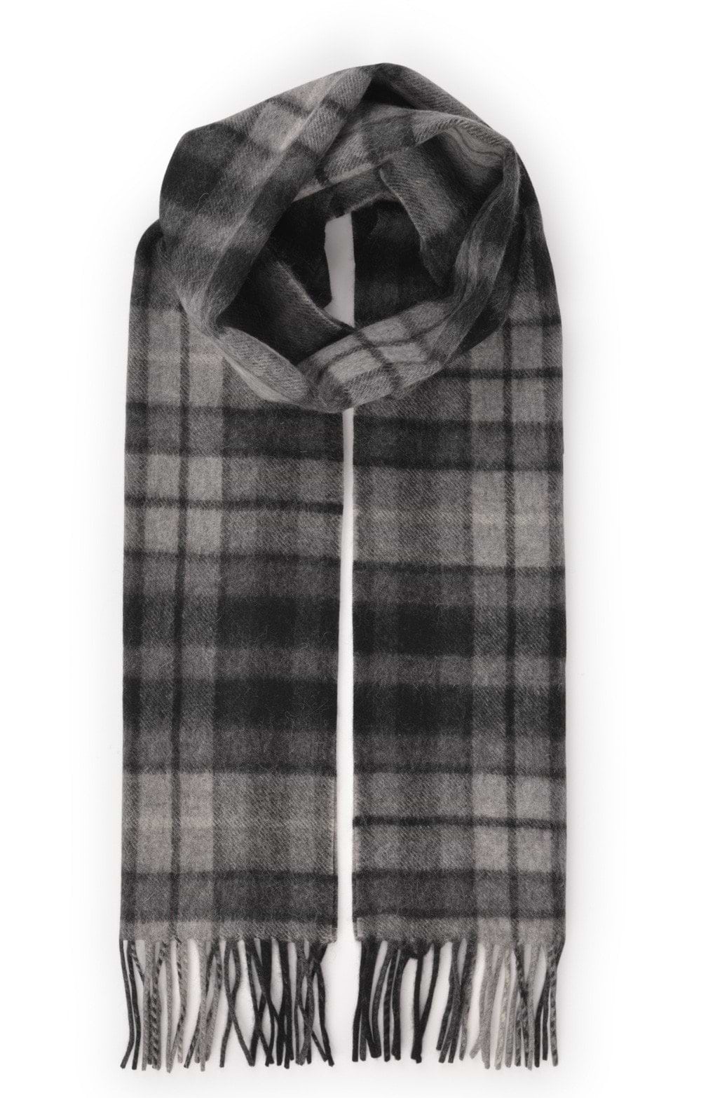 Bruar  Women's Grey Buchanan Lambswool Tartan Scarf