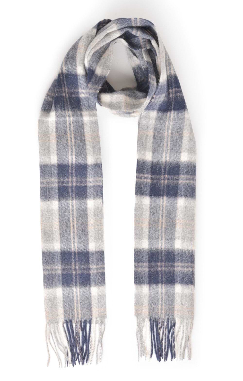 Bruar  Men's Silver Bannockbane Lambswool Tartan Scarf