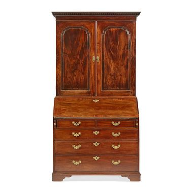 George II Mahogany Bureau Bookcase, Mid 18th Century
