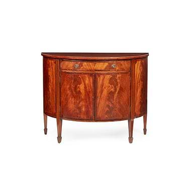 Victorian Georgian Style Mahogany Demilune Side Cabinet, by S & H Jewell, Late 19th Century