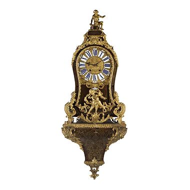 French Regence Boulle Marquetry Bracket Clock And Bracket, Le Faucheur,Paris, 18th Century