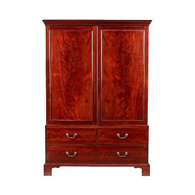 Late Georgian Mahogany Linen Press, Late 19th Century
