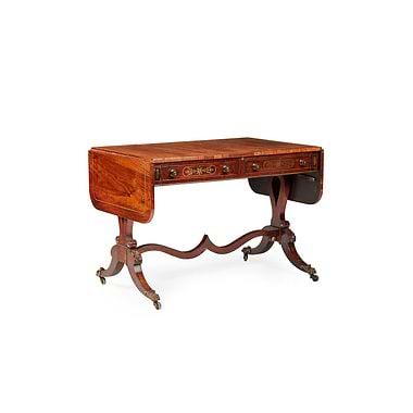 Regency Rosewood And Brass Inlaid Sofa Table, Early 19th Century