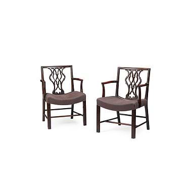 Pair Of Georgian Style Mahogany Armchairs, By Whytock & Reid, 20th Century