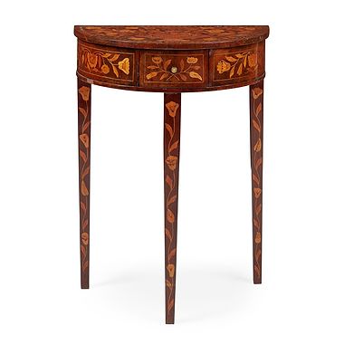 Small Dutch Walnut And Marquetry Side Table, 19th Century