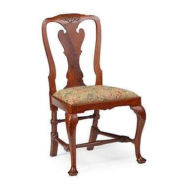 George I Walnut Side Chair, Early 18th Century