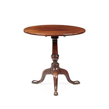 George II Mahogany Tripod Tea Table, Mid 18th Century