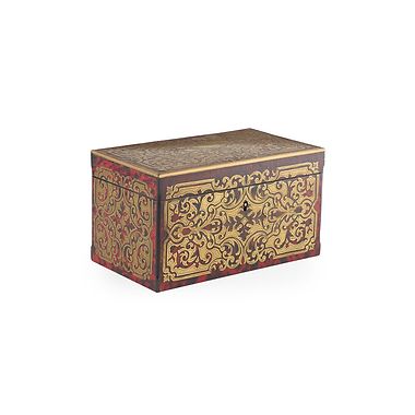 Red Tortoiseshell And Brass Boulle Marquetry Tea Caddy, 19th Century