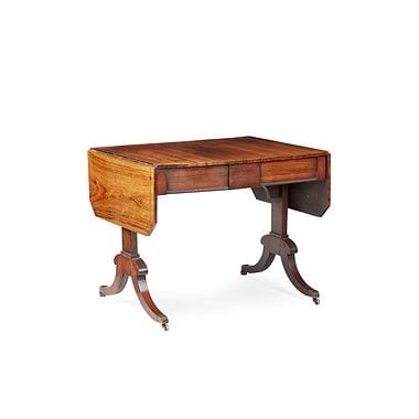 Regency Rosewood Brass Inlaid Sofa Table, Early 19th Century