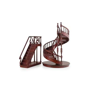 Two Mahogany Architect's Models Of Staircases, 20th Century