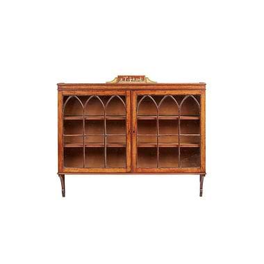 George III Painted Satinwood Hanging Cabinet, Late 19th Century