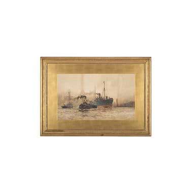 Leaving Harbour By Charles Edward Dixon (British 1872-1934)