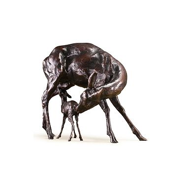 Nursing Doe & Fawn by Theodore Gillick