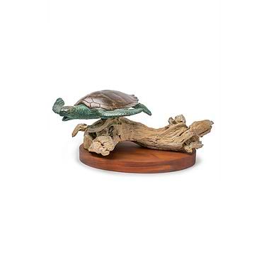 Large Turtle on Mahogany by Pete Johnston