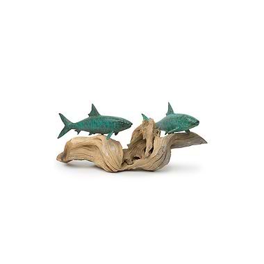 Purposeful Pair of Bonefish on Driftwood  by Pete Johnston