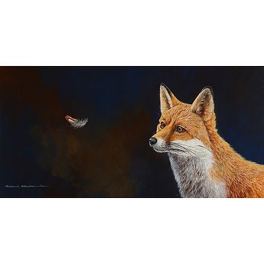 Fox and Drifting Feather by Richard Whittlestone