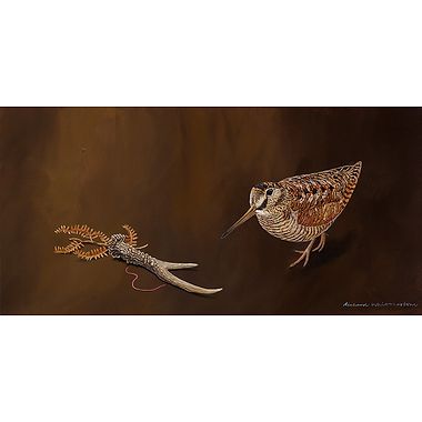 Woodcock and Roe Antler by Richard Whittlestone
