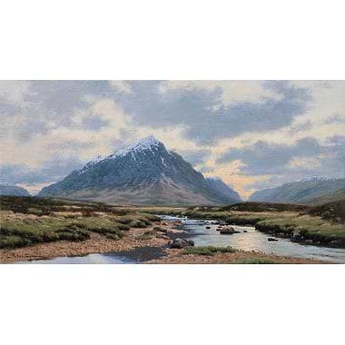 Sunset, River Etive and Buachaille Etive Mor by Peter Symonds
