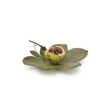 Half Shell and Double Removable Nuts on Large Leaf by Penkridge Ceramics