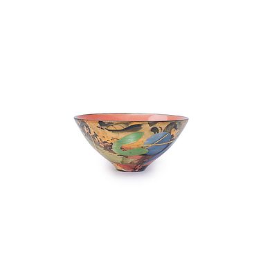 Leaves and Stalks Small Red Bowl by Sophie MacCarthy