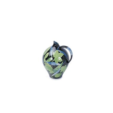 Green and Blue Leaves Large Oil Jar by Sophie MacCarthy