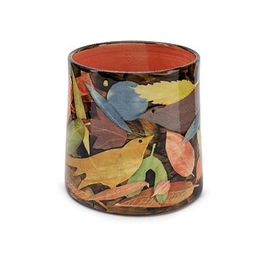 Birds and Leaves, Oval Vase by Sophie MacCarthy