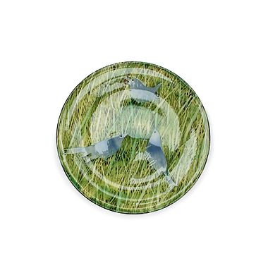 Blue Birds in Grass Plate by Sophie MacCarthy