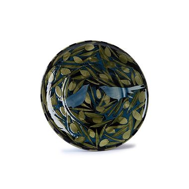 Plate, Blue Birds and Olives by Sophie MacCarthy