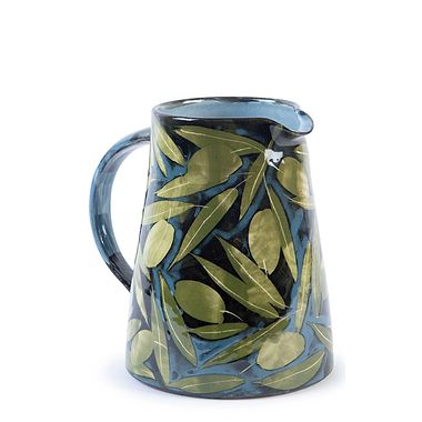 Straight Jug, olives and Leaves by Sophie MacCarthy