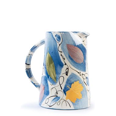 Tall Straight Jug, Blue black by Sophie MacCarthy