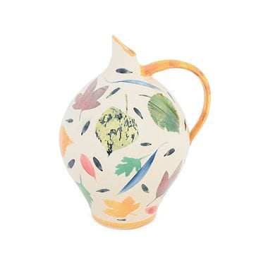 Large Oil Jar Coloured Leaves by Sophie MacCarthy