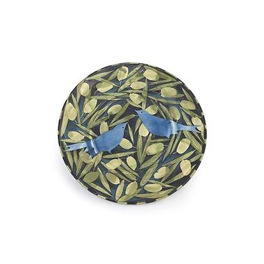 Plate Blue Birds & Olives by Sophie MacCarthy