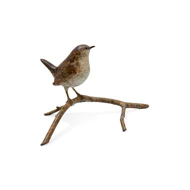 Wren on Twig by Eddie Hallam