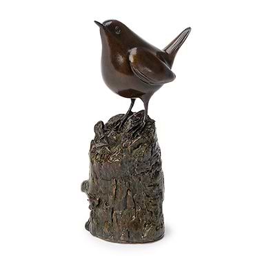 Wren on Upright Branch by Eddie Hallam