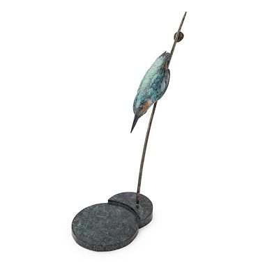 Diving Kingfisher on Single Reed by Eddie Hallam