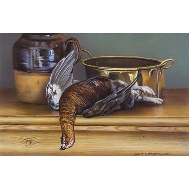 Grouse and Copper Pot by W.A. Westwood