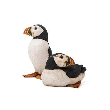 Puffin Pair (Sitting and Standing) by Karen Fawcett