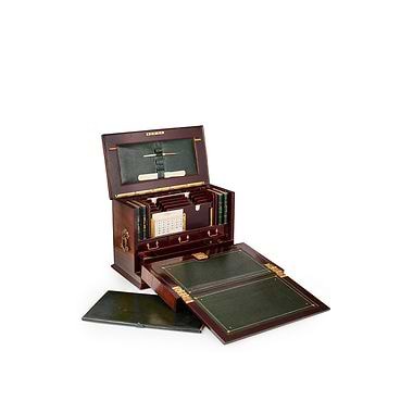 VICTORIAN MAHOGANY TRAVELLING DESK COMPENDIUM, Late 19th Century