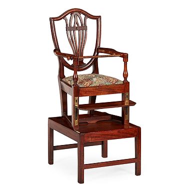 Late George III Mahogany Child’s High Chair, Late 18th Century
