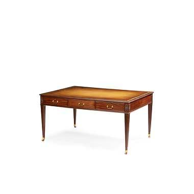 GEORGE III STYLE MAHOGANY AND EBONISED WRITING TABLE, 19th Century