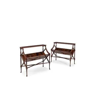 Edwardian Mahogany Book Troughs, Early 20th Century