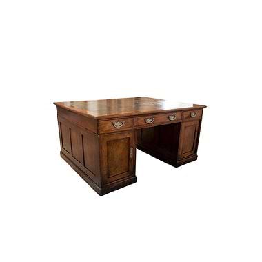 Mahogany Partners Leather Topped Pedestal Desk