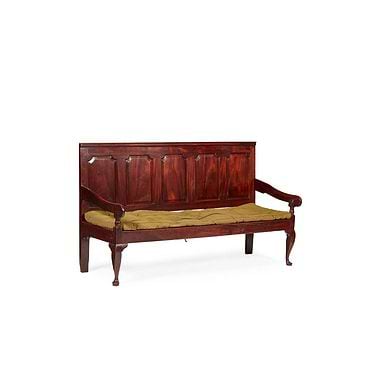 George III Five Panel Mahogany Settle, 18th Century