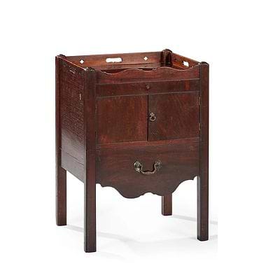 George III Mahogany Tray-Top Bedside Commode, 18th Century