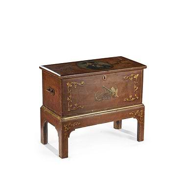 Sailor's Painted Commemorative Chest-on-Stand, 19th Century