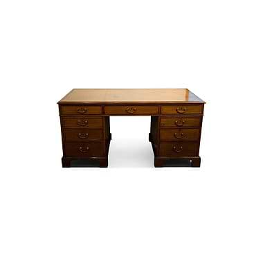 Mahogany Leather Topped Partners Desk, Mid 19th Century