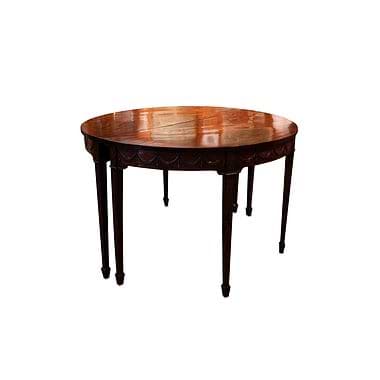 Pair of George III Mahogany Demilune Side Tables