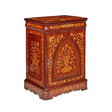 Dutch Walnut And Marquetry Pier Cabinet, 19th Century